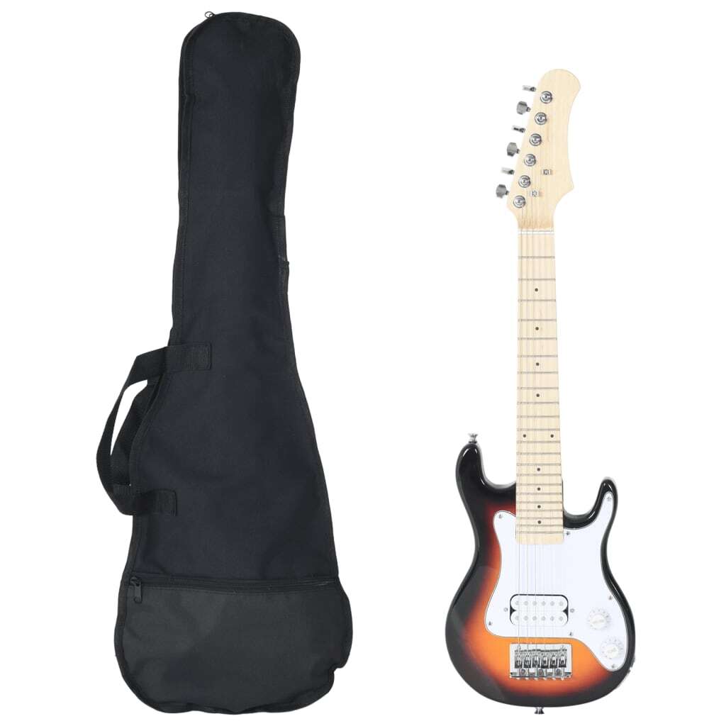 Electric Guitar for Kids with Bag Brown and White 3/4 30" - Kids Electric Cars & Toys
