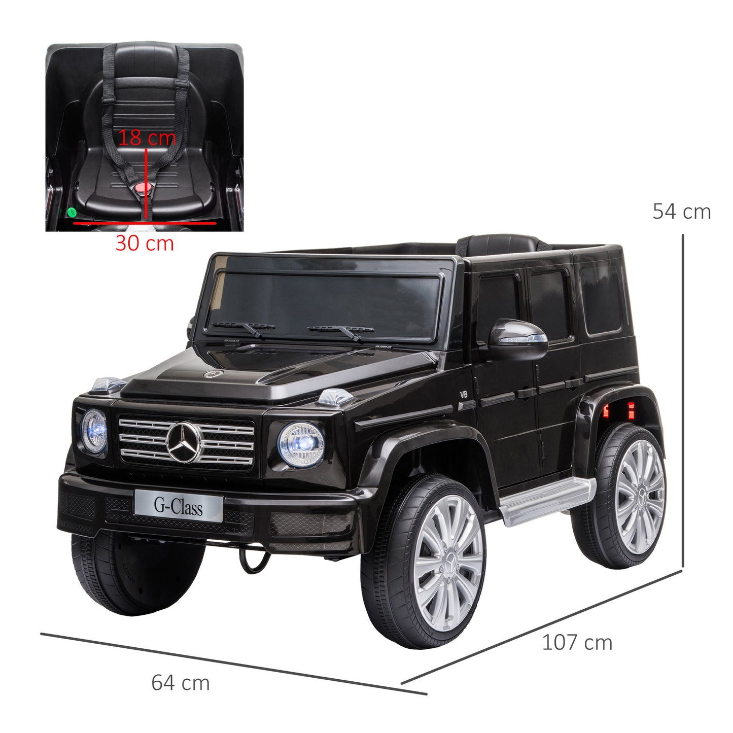 Mercedes Benz G500 12v Kids Electric Ride On Car Black - Kids Electric Cars & Toys