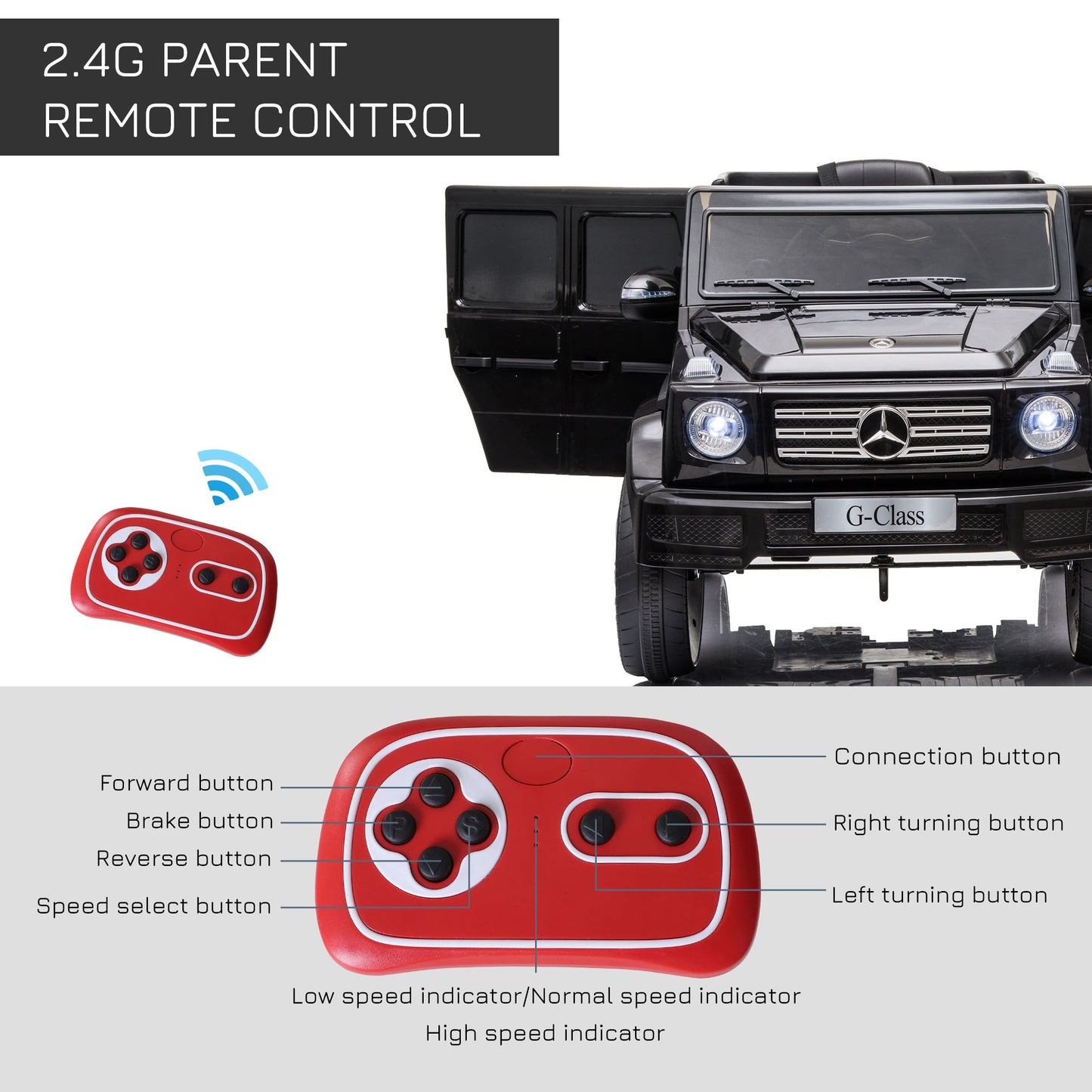 Mercedes Benz G500 12v Kids Electric Ride On Car Black - Kids Electric Cars & Toys