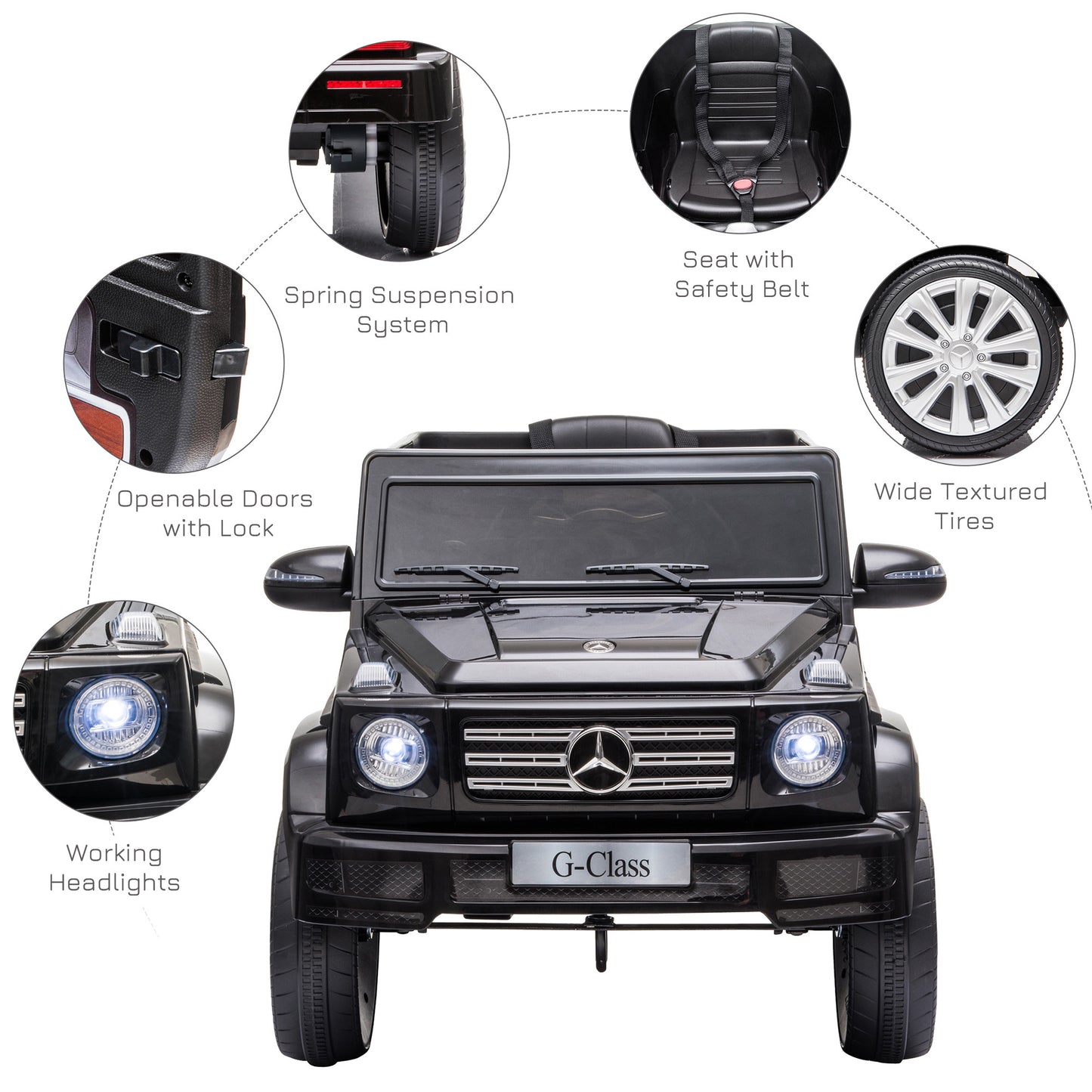 Mercedes Benz G500 12v Kids Electric Ride On Car Black - Kids Electric Cars & Toys