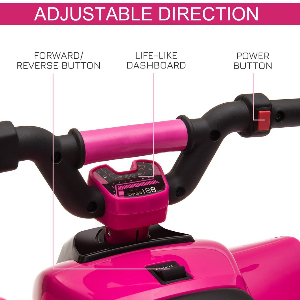 6V Kids Electric Ride on Car with Big Wheels 18-36 Months Toddlers Pink - Kids Electric Cars & Toys