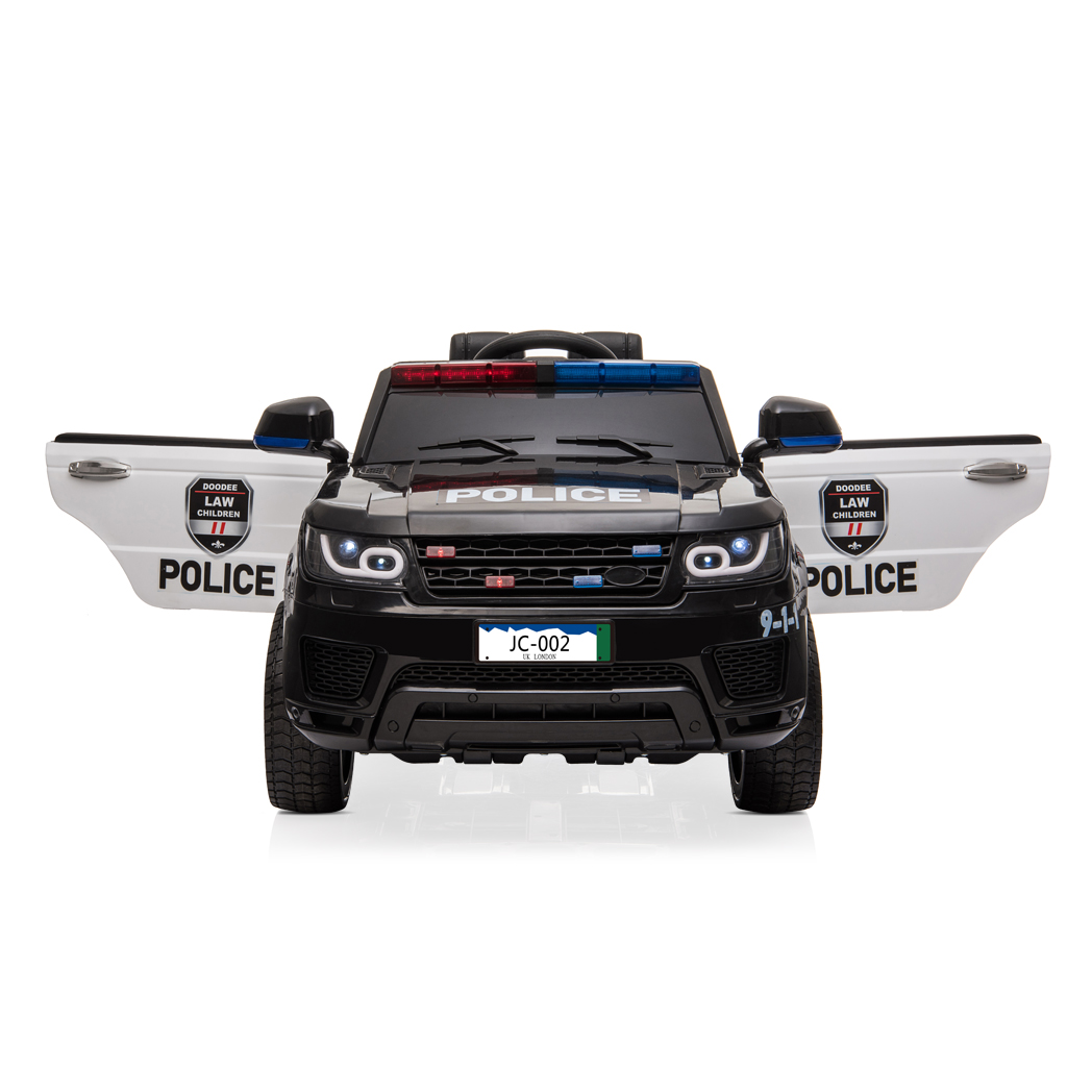 12V Kids Police Ride On Car Electric Cars 2.4G Remote Control, LED Flashing Light, Music & Horn. - Kids Electric Cars & Toys