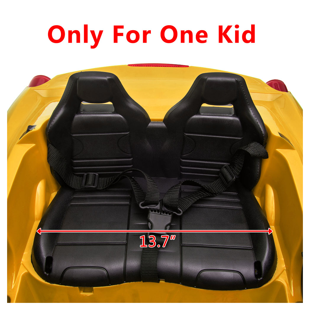 12V Kids Ride On Sports Car 2.4GHZ Remote Control Yellow - Kids Electric Cars & Toys
