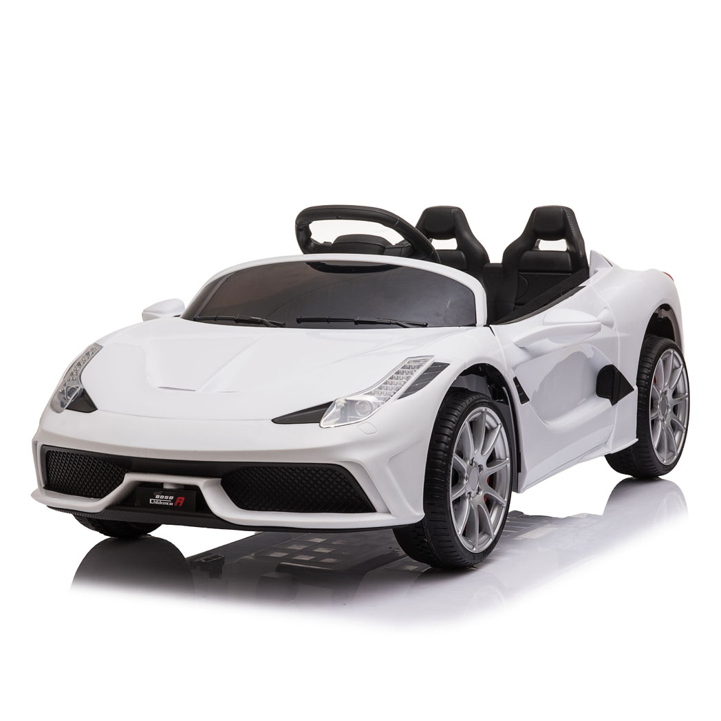 12V Kids Ride On Sports Car 2.4GHZ Remote Control White - Kids Electric Cars & Toys