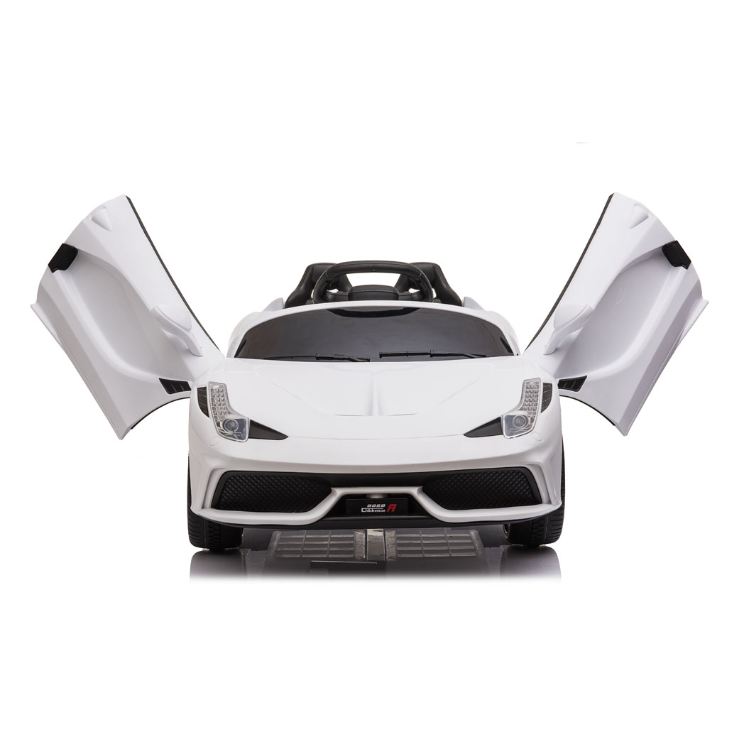12V Kids Ride On Sports Car 2.4GHZ Remote Control White - Kids Electric Cars & Toys