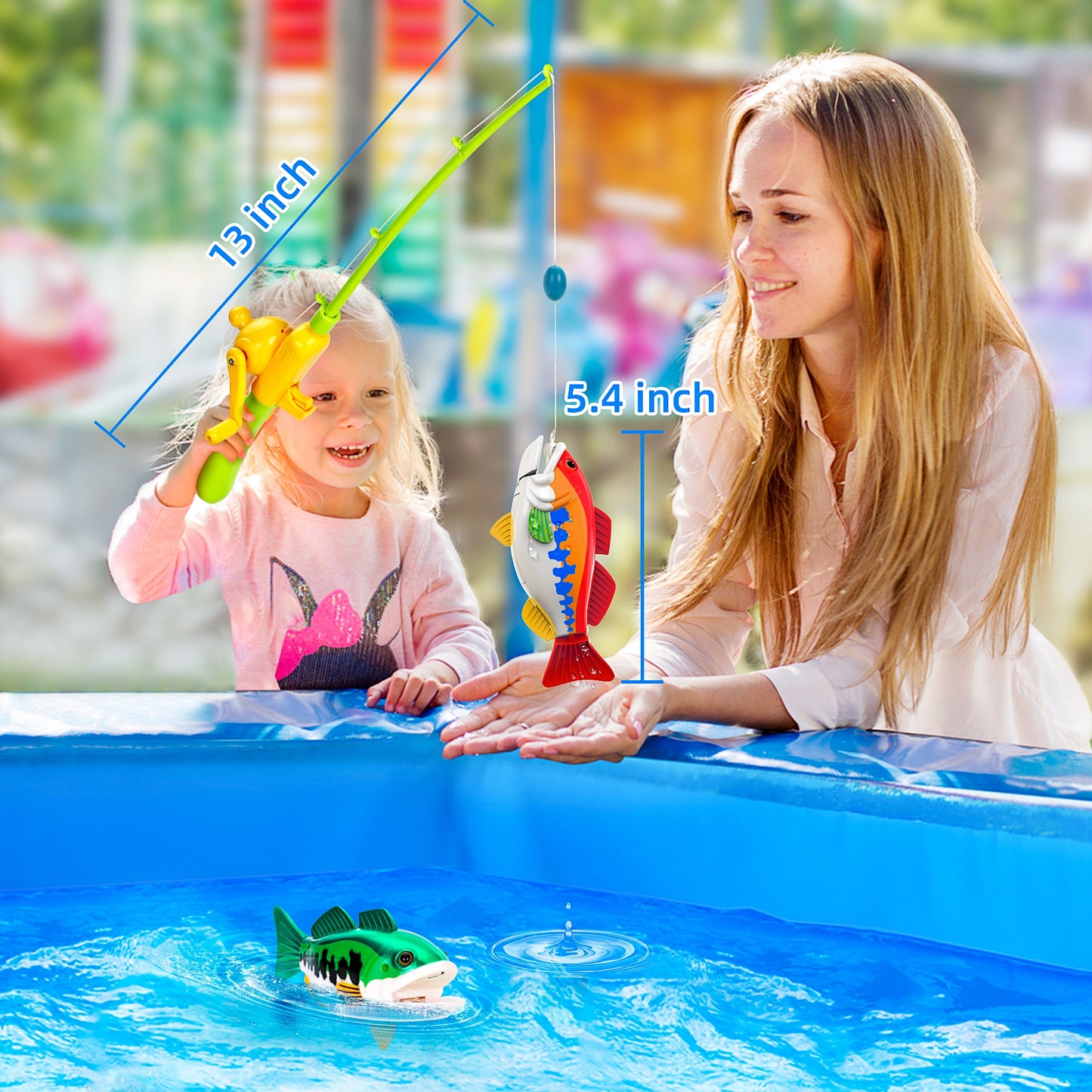 Kids Fishing Game Toy With 1 Adjustable Fishing Rod - Kids Electric Cars & Toys