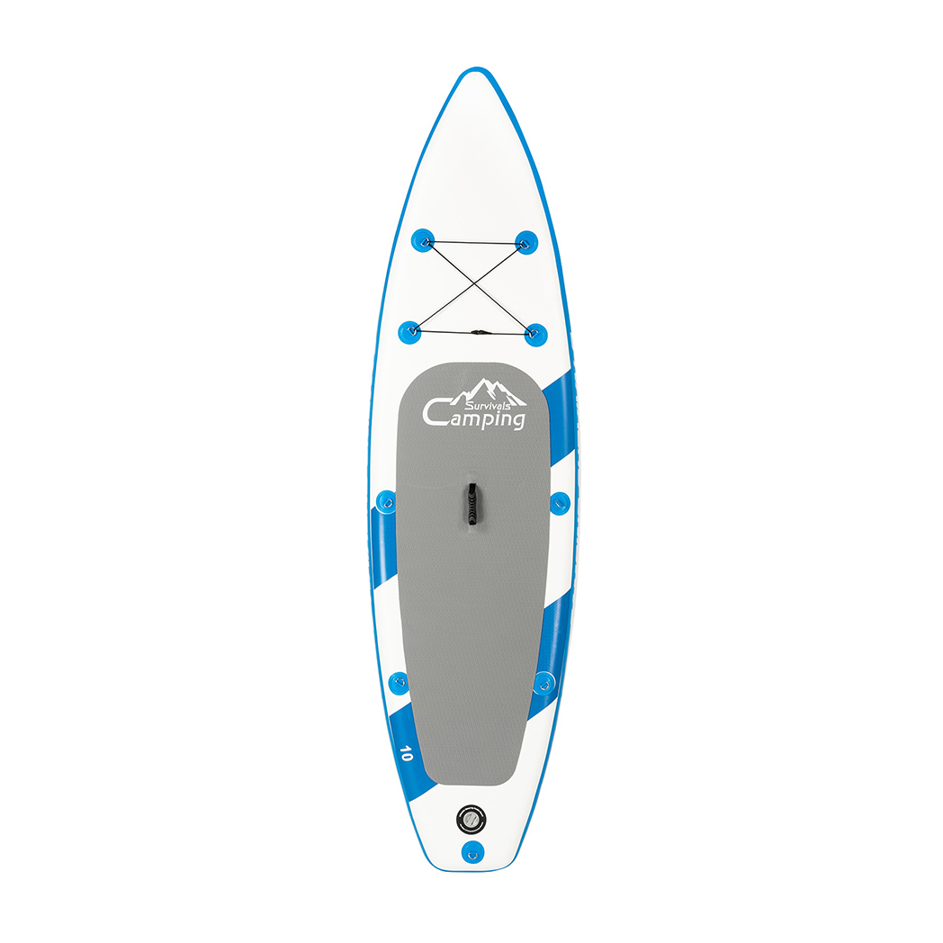 10 Feet Paddle Board Inflatable Surfboard Blue and White - Kids Electric Cars & Toys