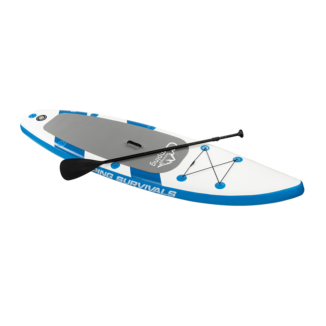 10 Feet Paddle Board Inflatable Surfboard Blue and White - Kids Electric Cars & Toys