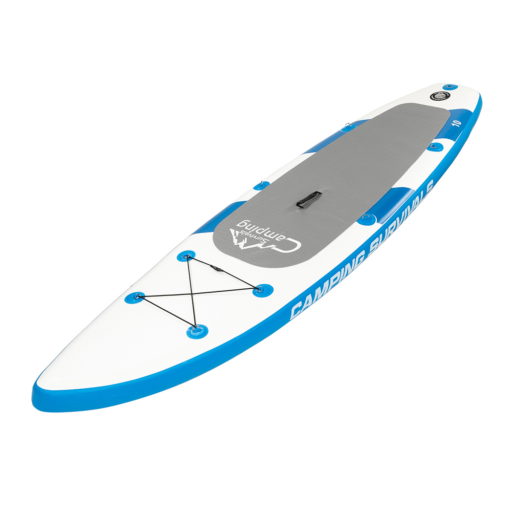 10 Feet Paddle Board Inflatable Surfboard Blue and White - Kids Electric Cars & Toys