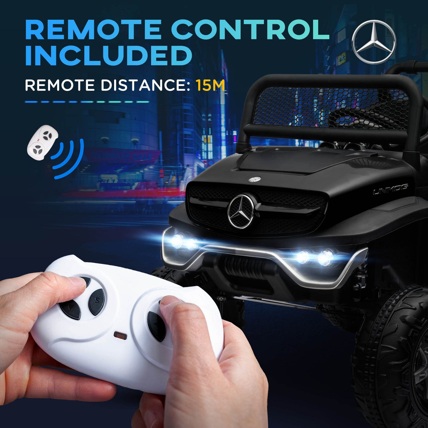 Kids Electric Ride on Car with Remote Control - Black - Kids Electric Cars & Toys