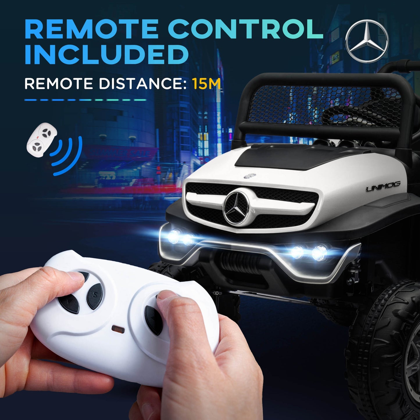 Kids Electric Ride on Car with Remote Control - White - Kids Electric Cars & Toys