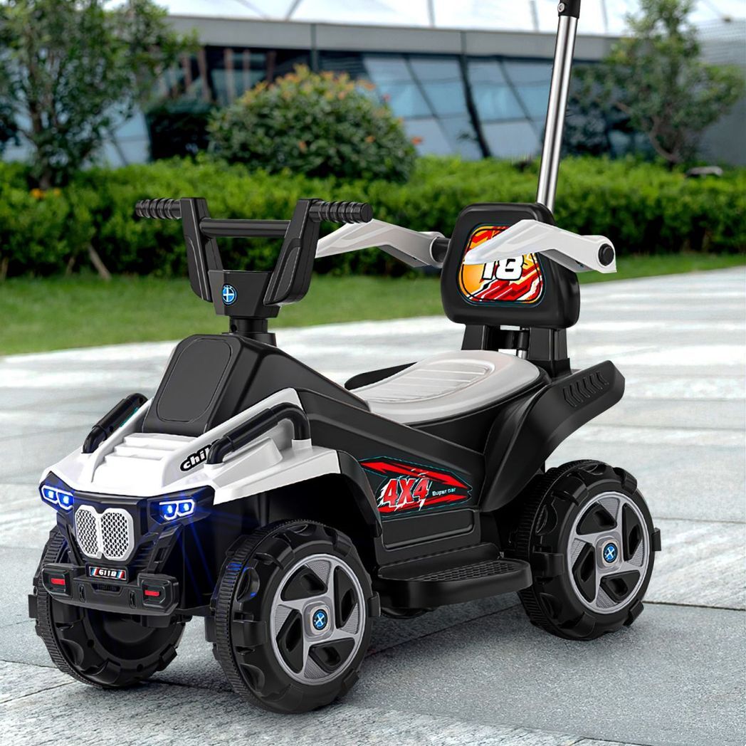 6V Kids Ride-On Electric ATV, 4-Wheeler Quad Car Toy with LED Headlights, Bluetooth - Kids Electric Cars & Toys
