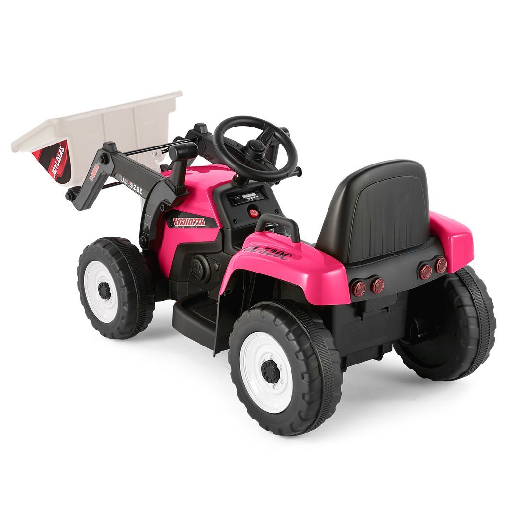 Digger Electric 12v Ride On Car Excavator Pink - Kids Electric Cars & Toys