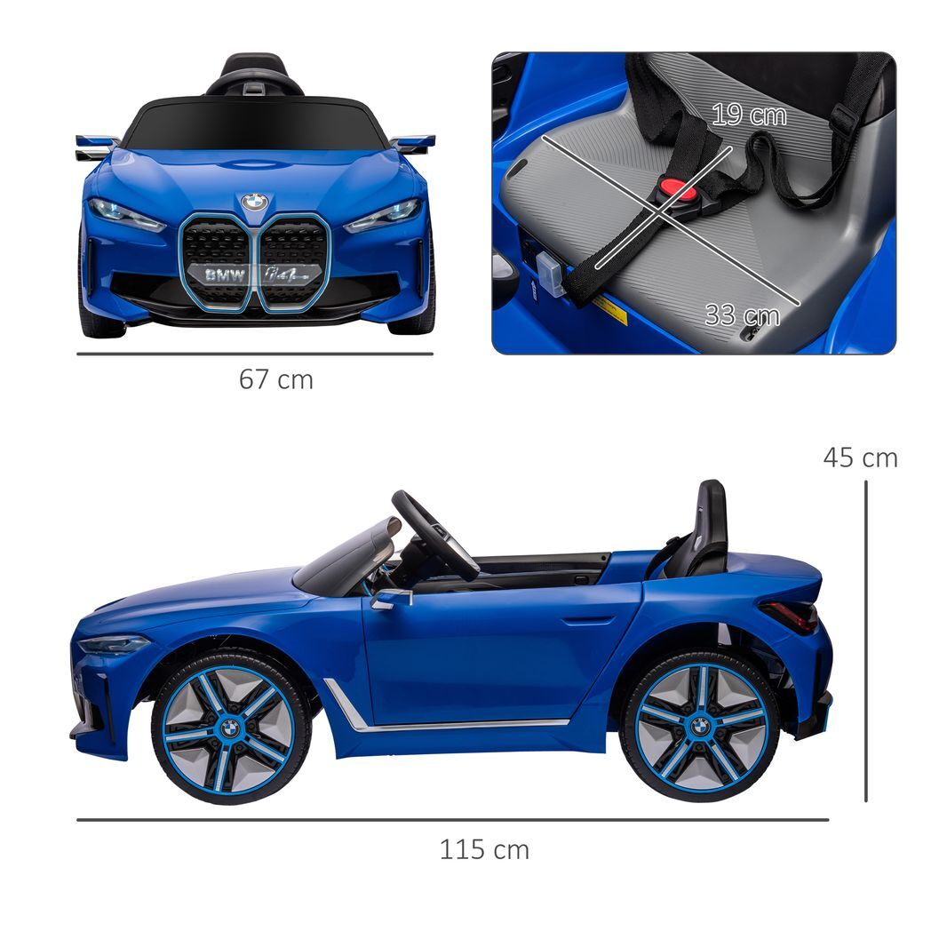 Licensed Bmw I4 12v Kids Electric Ride-on Car Blue - Kids Electric Cars & Toys