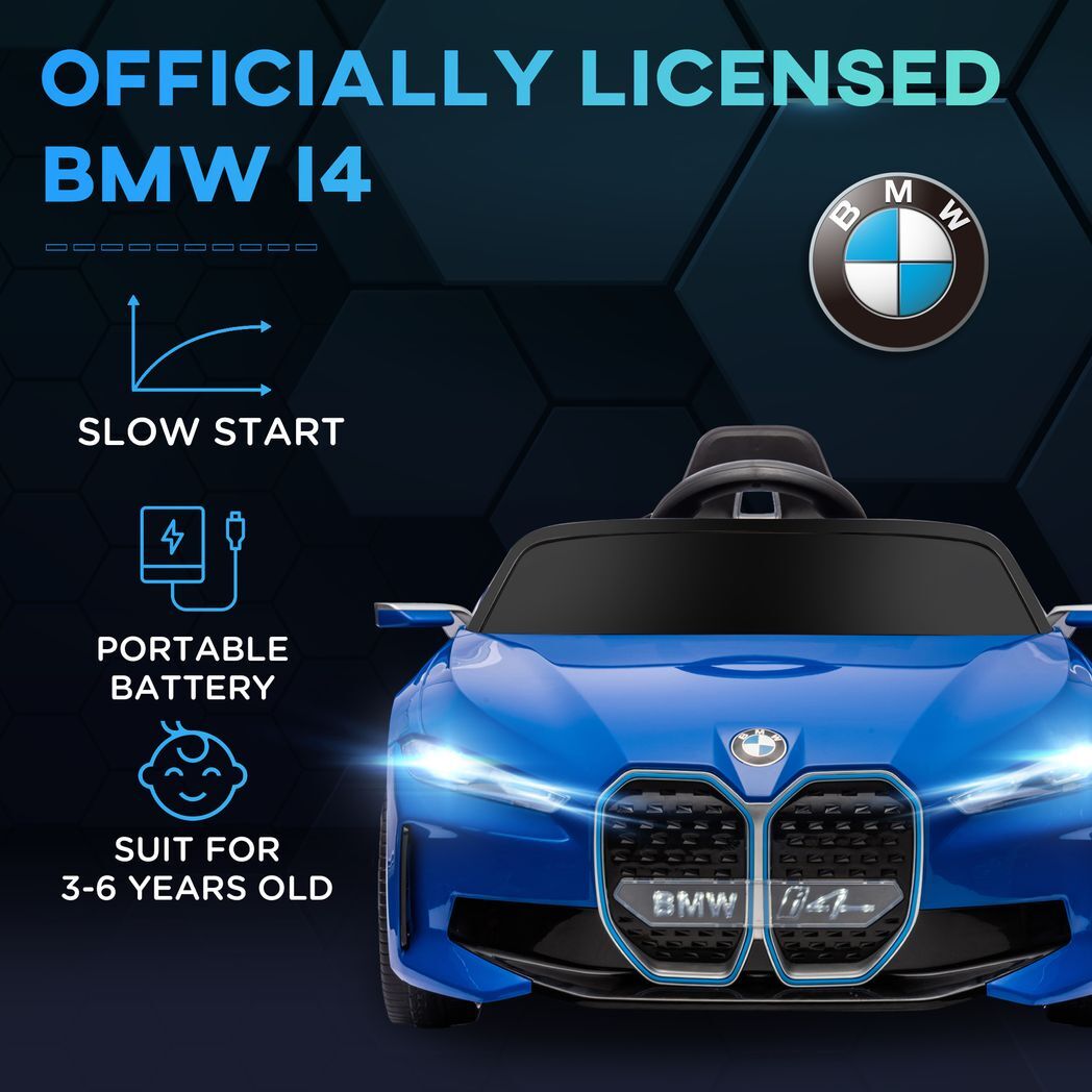 Licensed Bmw I4 12v Kids Electric Ride-on Car Blue - Kids Electric Cars & Toys