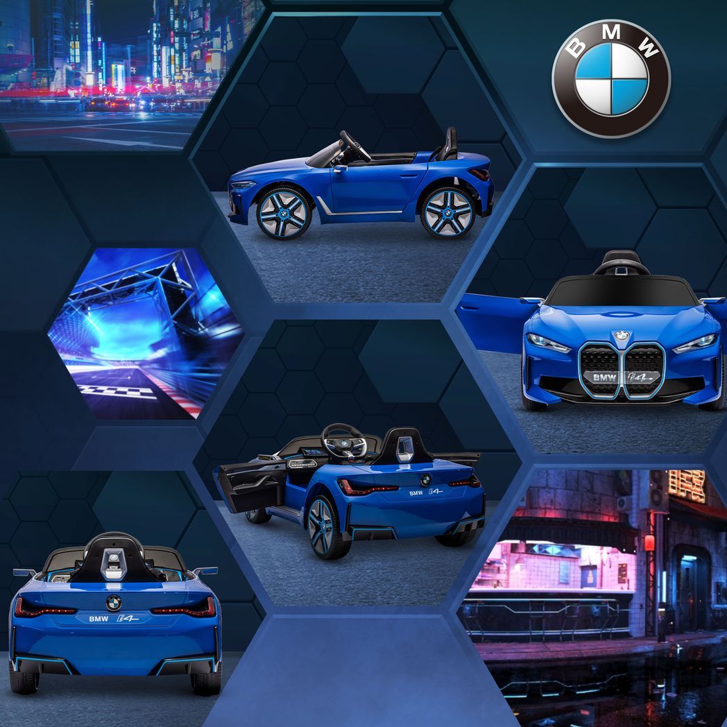 Licensed Bmw I4 12v Kids Electric Ride-on Car Blue - Kids Electric Cars & Toys