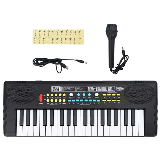 37 Keys Piano Electric Keyboard with Microphone for Kids -  Kids Electric Cars & Toys