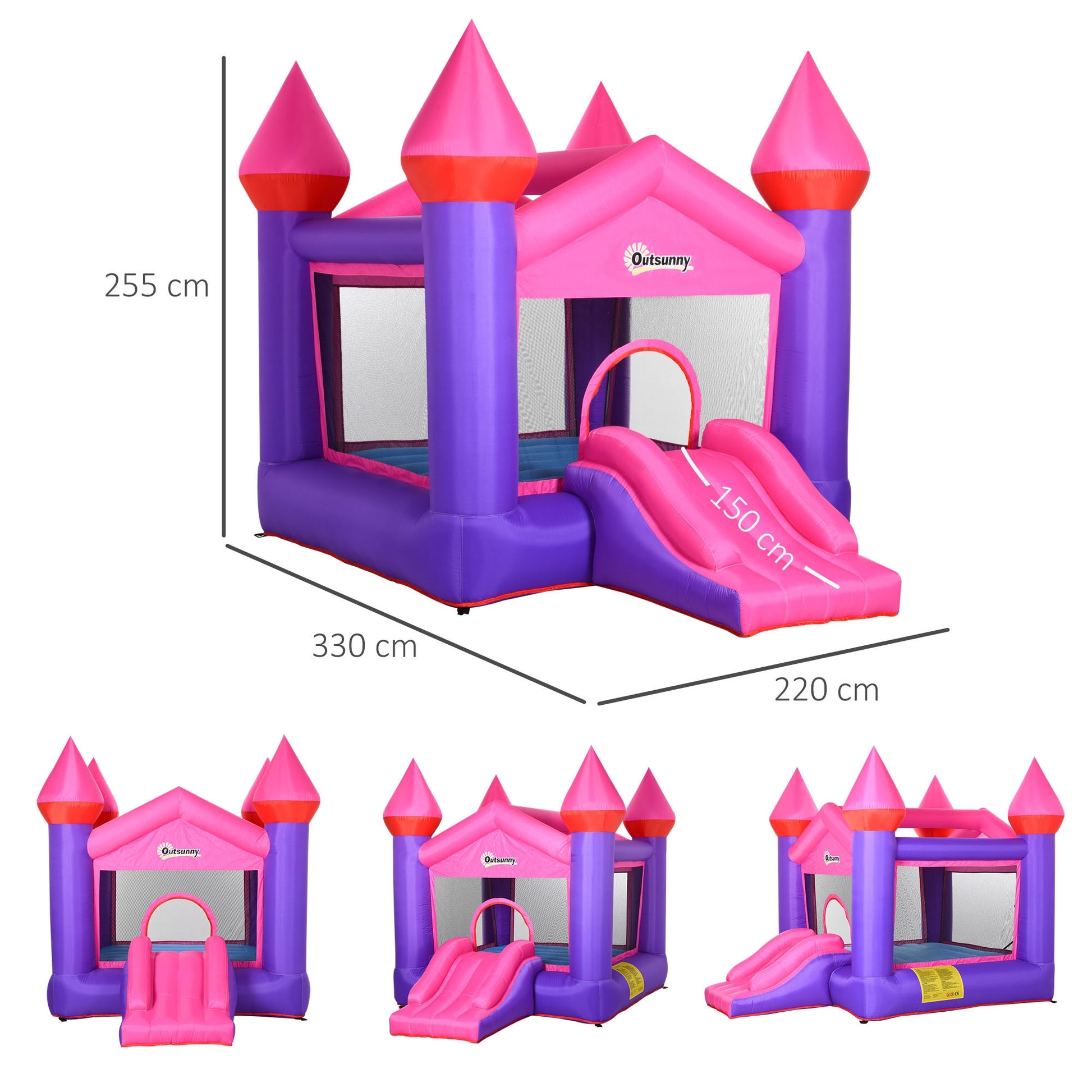 Bouncy Castle With Slide Inflatable Trampoline w/ Blower Multi-color -  Kids Electric Cars & Toys
