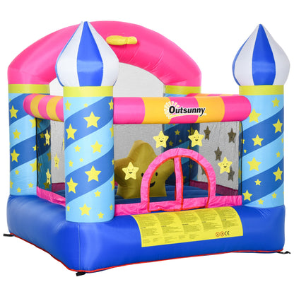 Kids Bouncy Castle House Trampoline Basket Blower for Age 3-10  Blue -  Kids Electric Cars & Toys