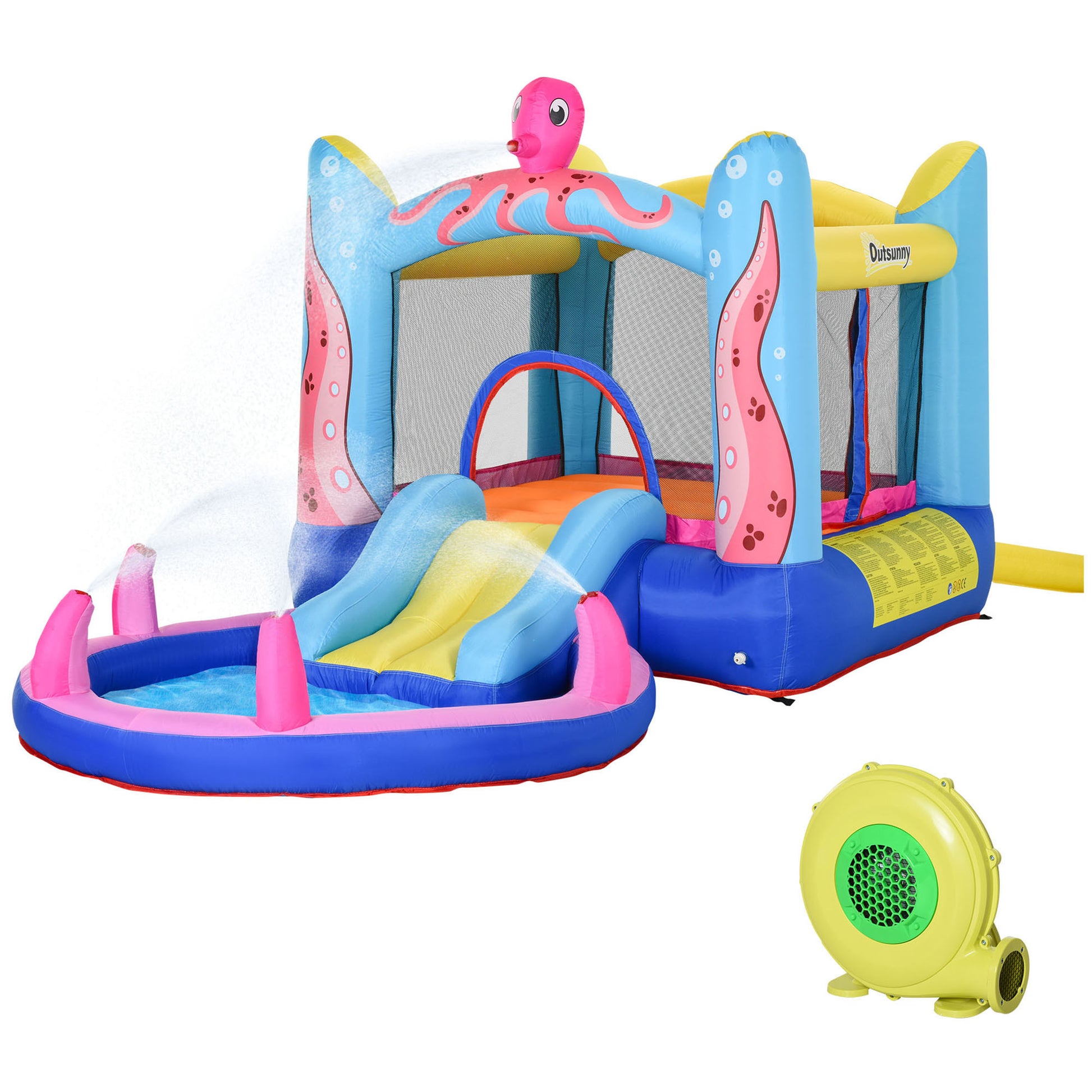 Bouncy Castle Slide Water Pool Trampoline, Blower 3.6 x 1.75 x 1.8m -  Kids Electric Cars & Toys