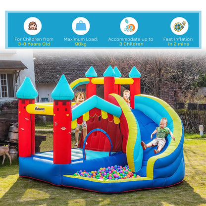 Kids Bouncy Castle with Slide Pool Trampoline Climbing Wall w/ Blower -  Kids Electric Cars & Toys