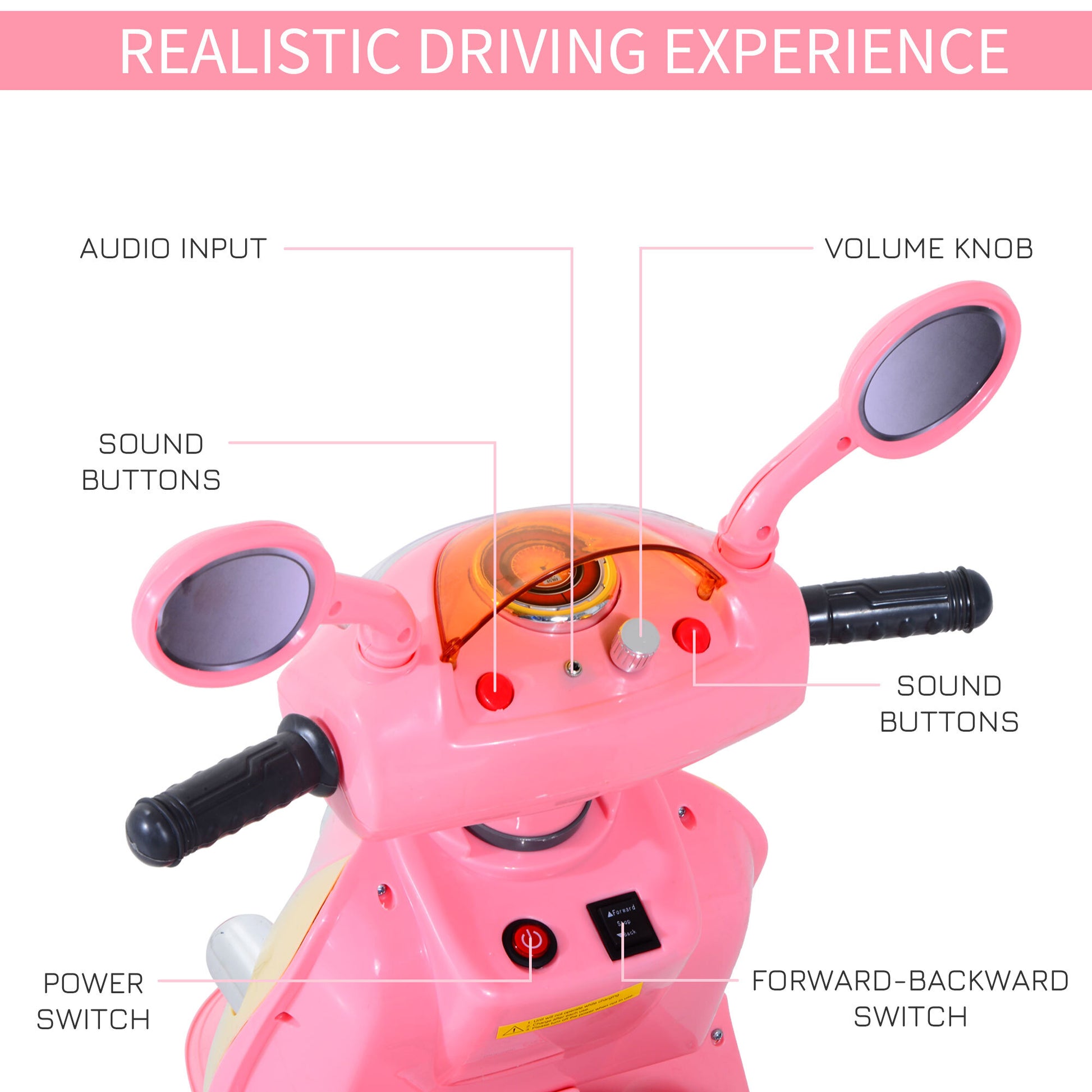 Electric Ride on Toy Car Kids Motorbike Children Battery Tricycle Pink -  Kids Electric Cars & Toys
