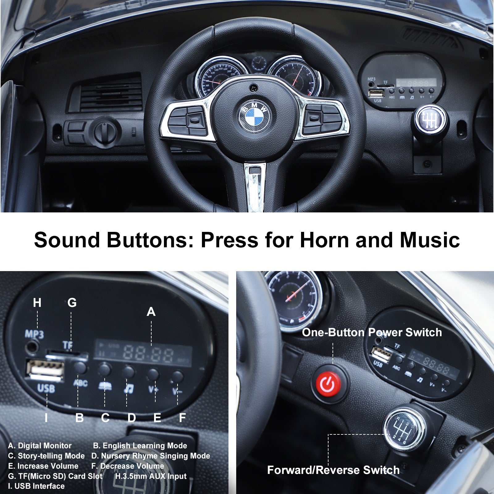 Licensed BMW 6v Kids Ride On Car -  Kids Electric Cars & Toys