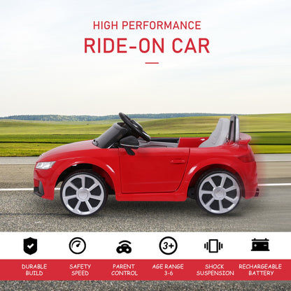 Licensed Audi Tt Ride On Car W/ Remote Headlight Mp3 Red 12v Battery -  Kids Electric Cars & Toys