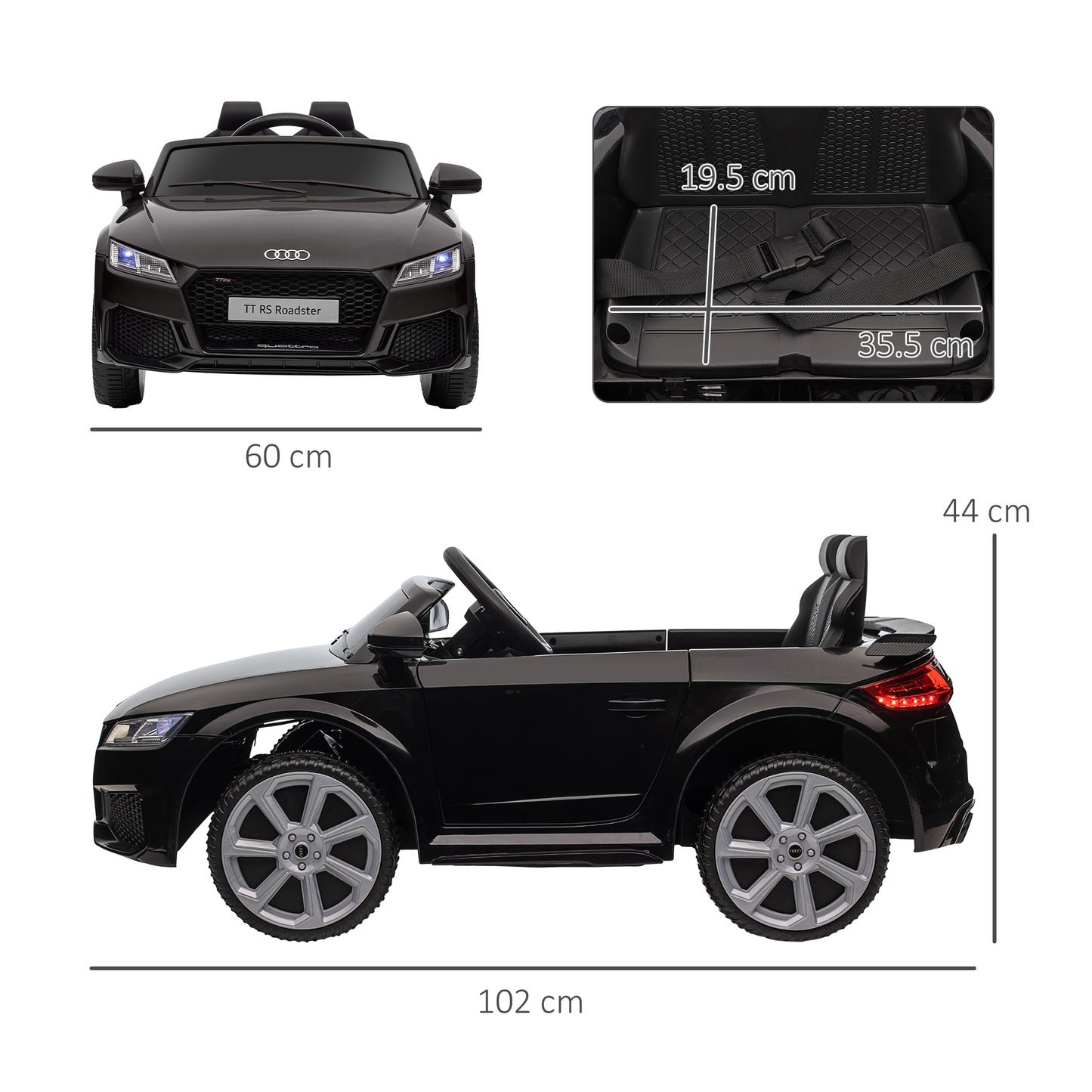 Licensed Audi Tt Ride On Car W/ Remote -  Kids Electric Cars & Toys