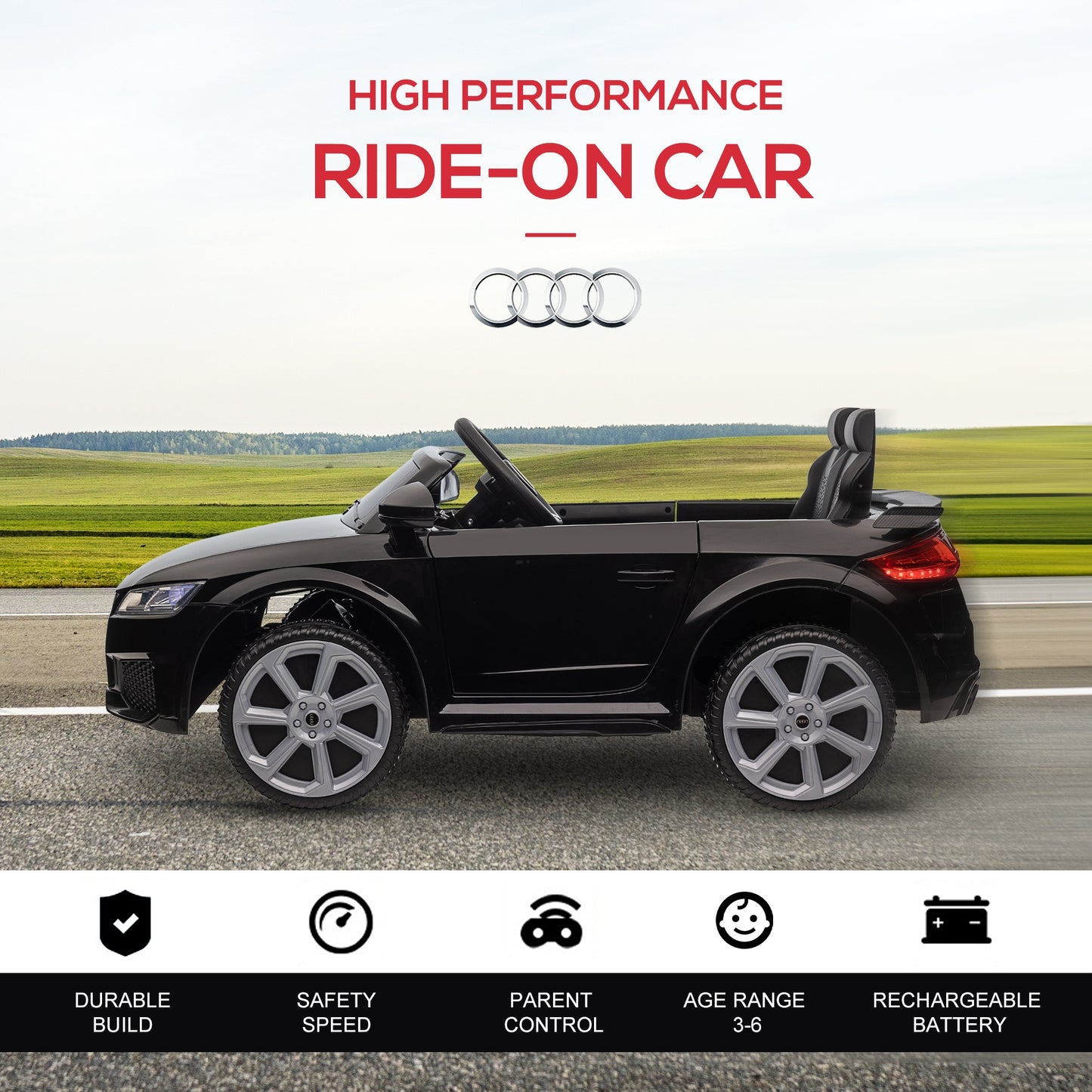 Licensed Audi Tt Ride On Car W/ Remote -  Kids Electric Cars & Toys
