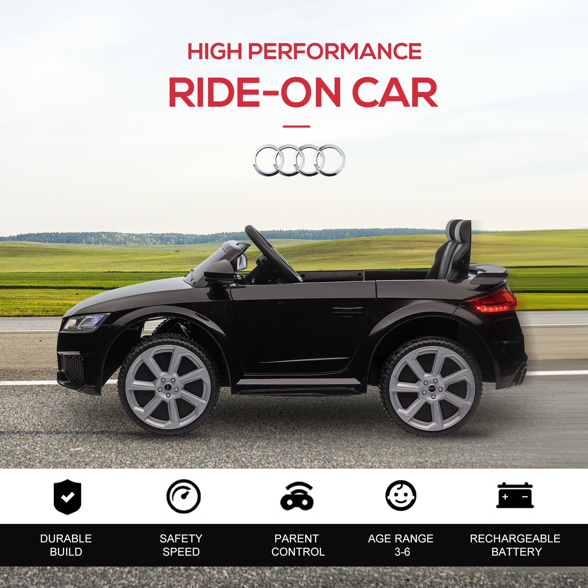 Licensed Audi Tt Ride On Car W/ Remote -  Kids Electric Cars & Toys