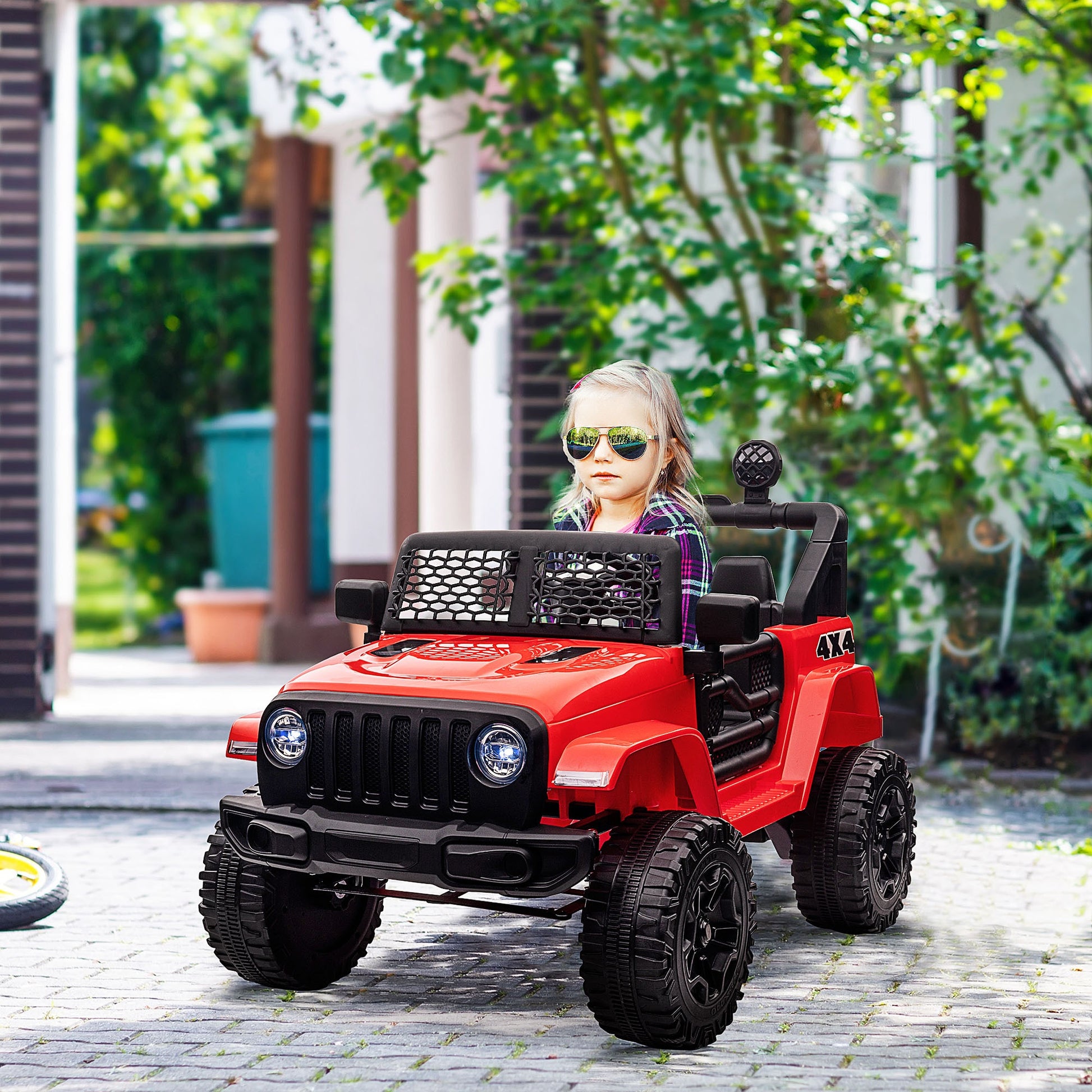 12V Kids Electric Ride On Car Truck Off-road Toy W/ Remote Control Red -  Kids Electric Cars & Toys