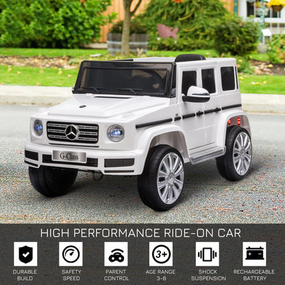 Mercedes Benz G500 12v Kids Electric Ride On Car  White -  Kids Electric Cars & Toys