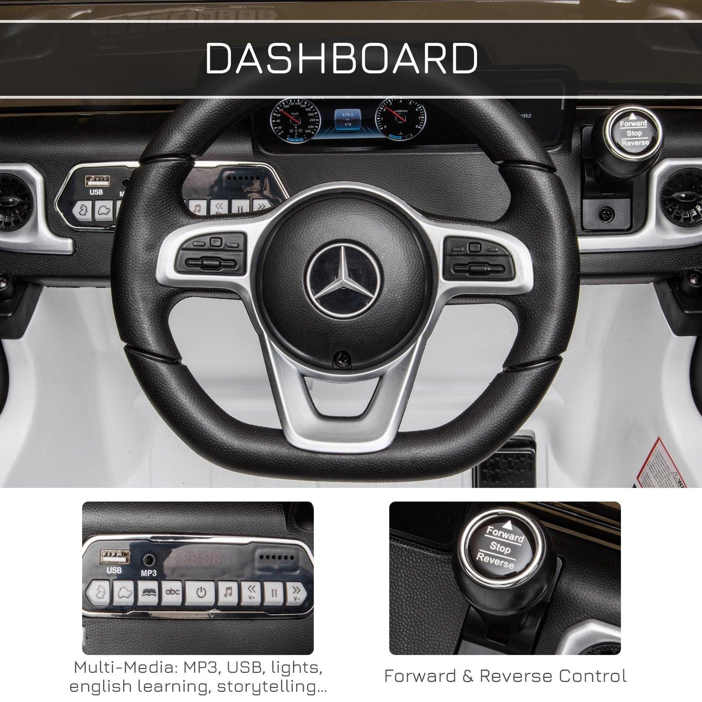 Mercedes Benz G500 12v Kids Electric Ride On Car  White -  Kids Electric Cars & Toys