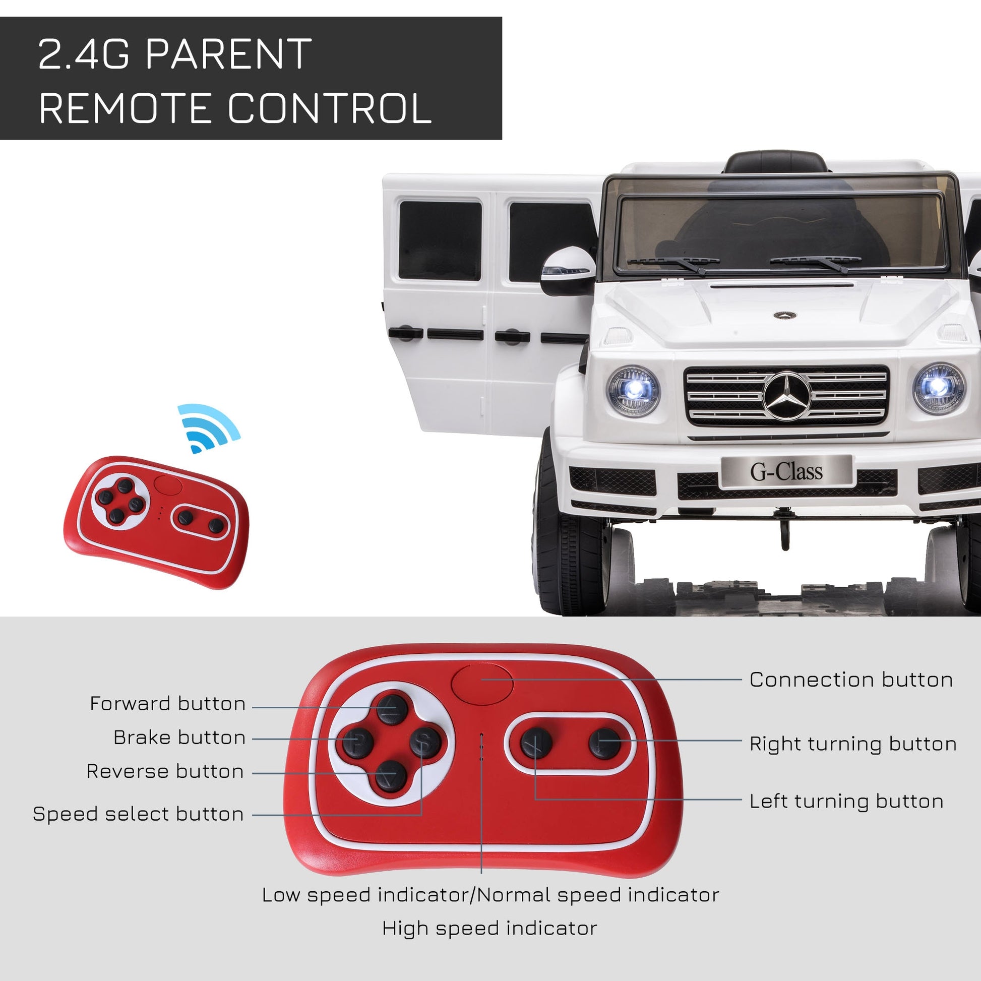 Mercedes Benz G500 12v Kids Electric Ride On Car  White -  Kids Electric Cars & Toys