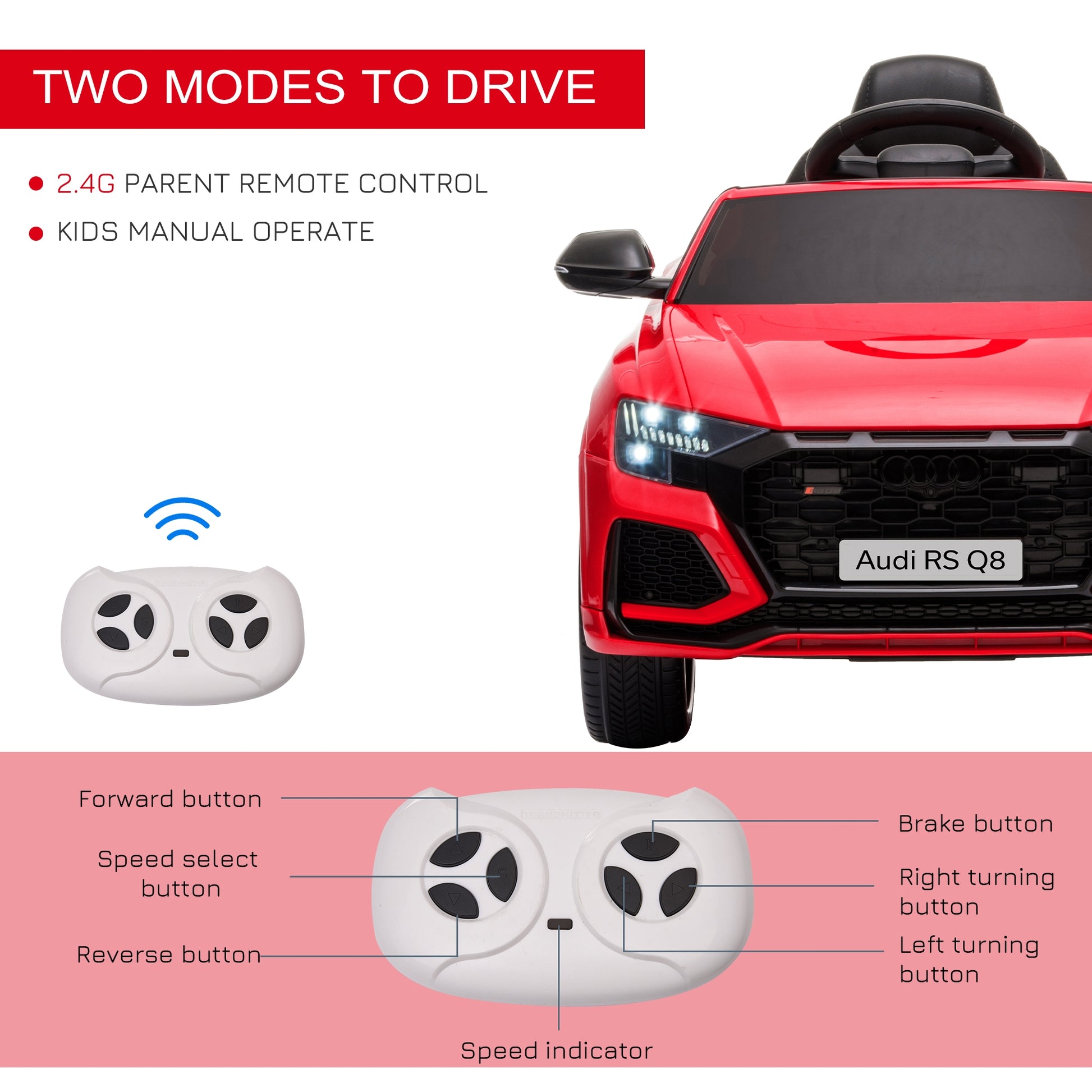 Audi Rs Q8 6v Kids Electric Ride On Car -  Kids Electric Cars & Toys