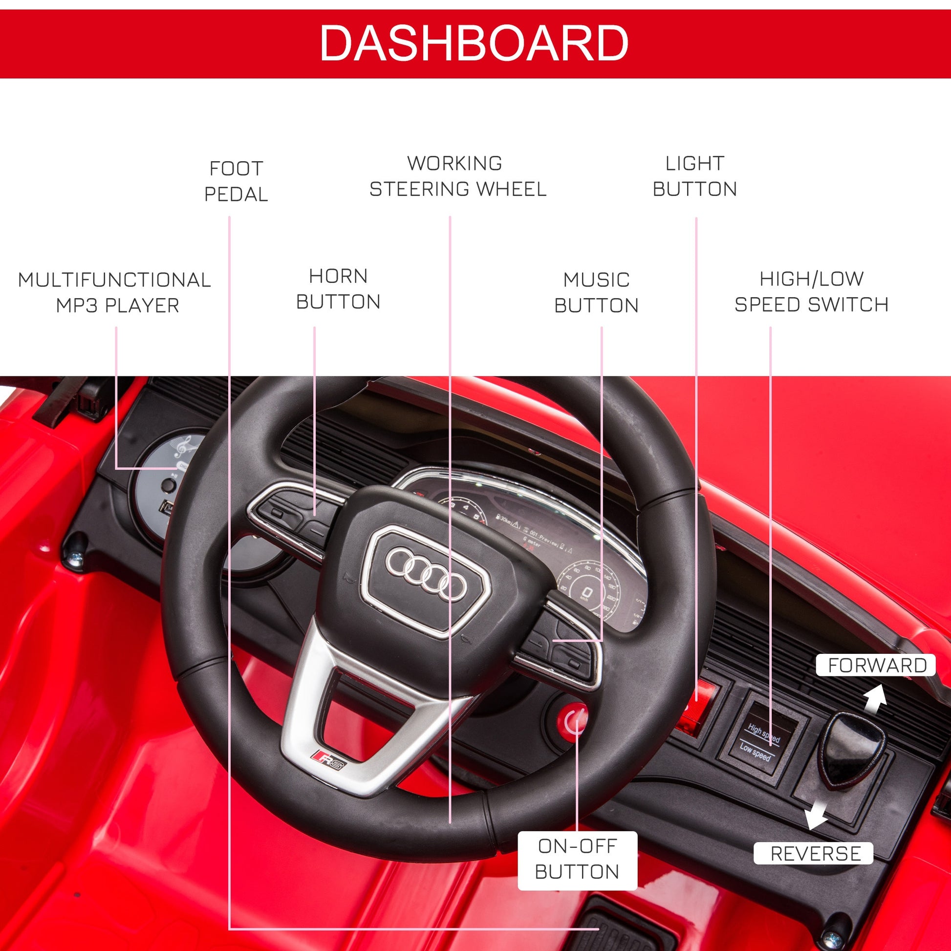 Audi Rs Q8 6v Kids Electric Ride On Car -  Kids Electric Cars & Toys