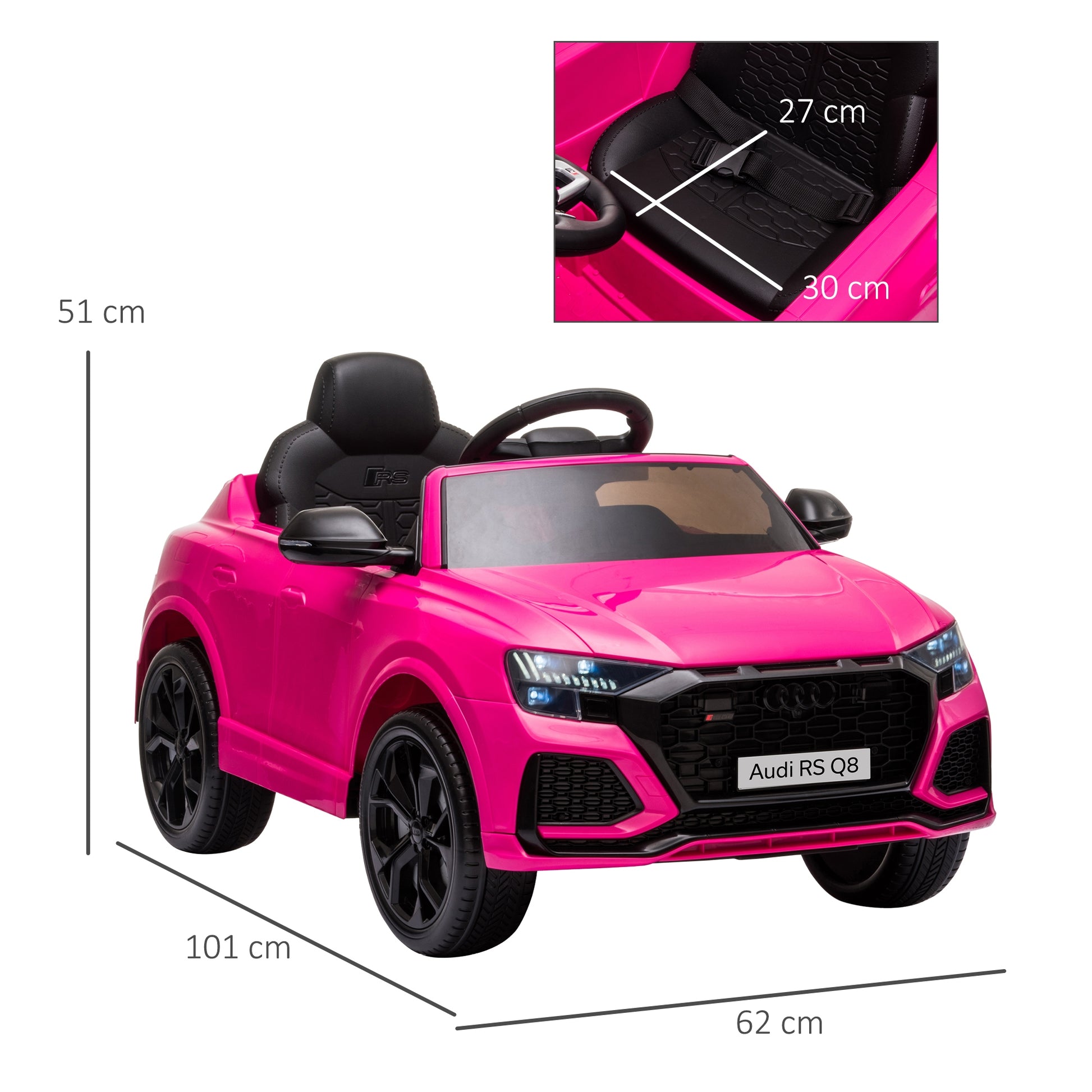 Audi Rs Q8 6v Kids Electric Ride On Car  Pink -  Kids Electric Cars & Toys
