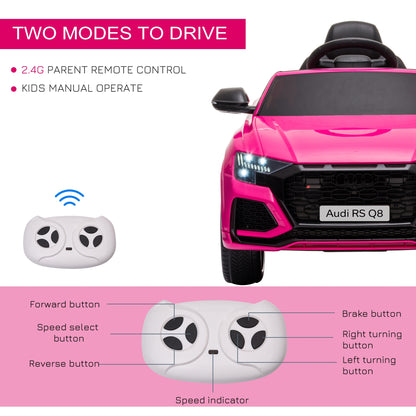 Audi Rs Q8 6v Kids Electric Ride On Car  Pink -  Kids Electric Cars & Toys