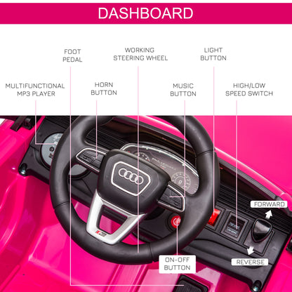 Audi Rs Q8 6v Kids Electric Ride On Car  Pink -  Kids Electric Cars & Toys