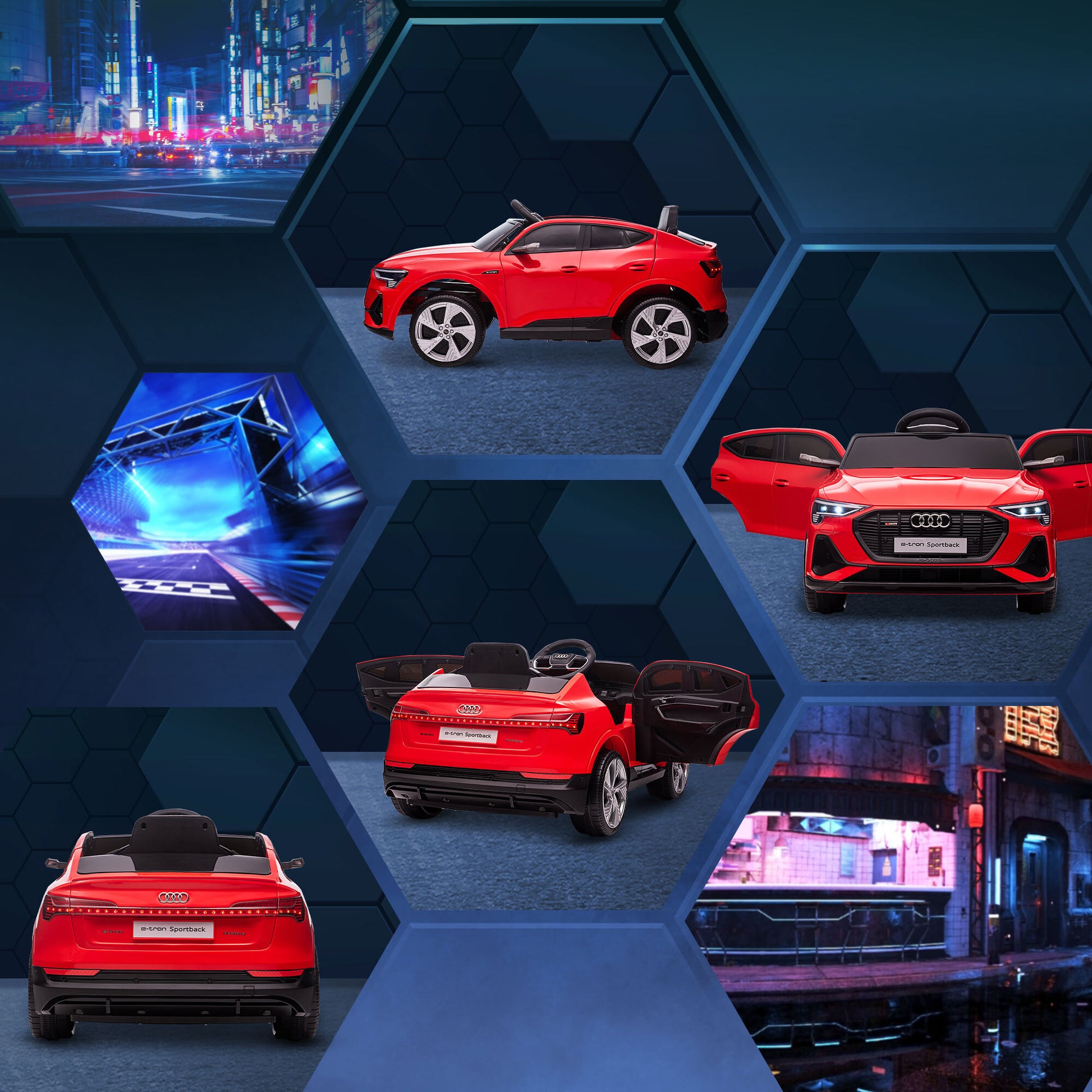 12V Kids Electric Ride-On Car/ w Remote Control, Lights, Music - Red -  Kids Electric Cars & Toys