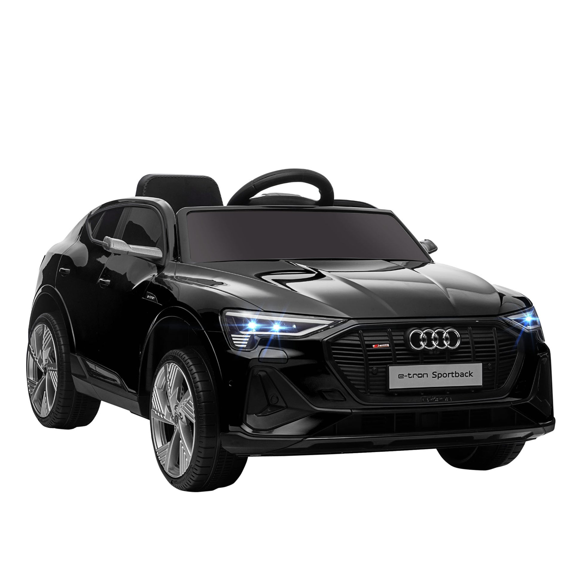 12V Kids Electric Ride-On Car/ w Remote Control, Lights, Music - Black -  Kids Electric Cars & Toys