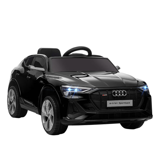 12V Kids Electric Ride-On Car/ w Remote Control, Lights, Music - Black -  Kids Electric Cars & Toys