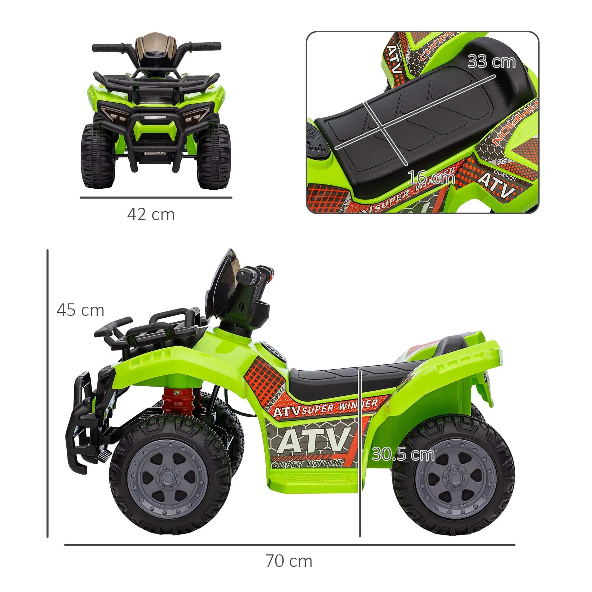 6V Kids Electric Ride on Car Toddler Quad Bike ATV for 18-36 month -  Kids Electric Cars & Toys