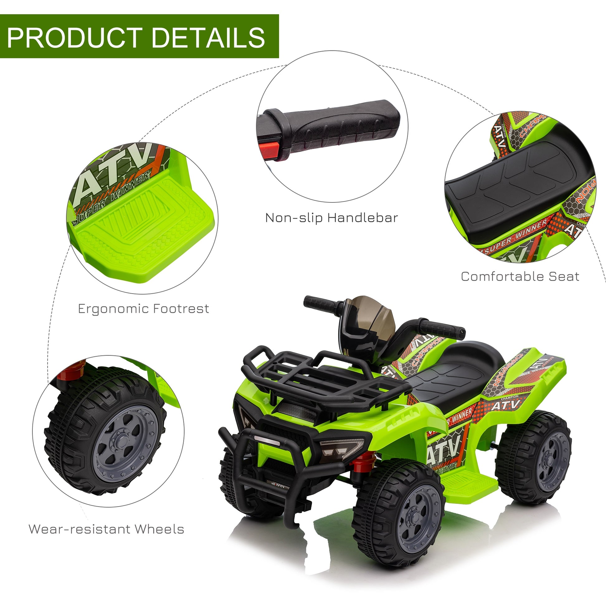 6V Kids Electric Ride on Car Toddler Quad Bike ATV for 18-36 month -  Kids Electric Cars & Toys