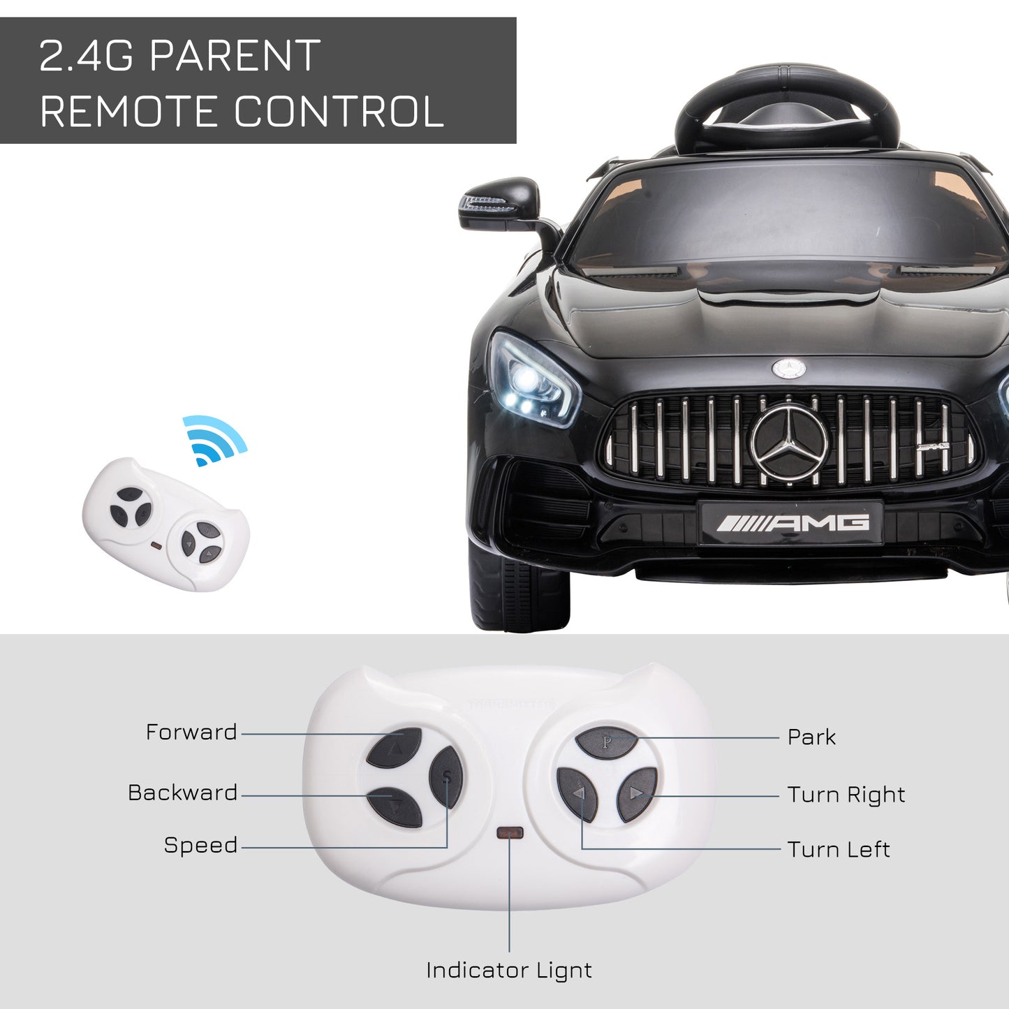 Licensed Mercedes Ride-on Car Black -  Kids Electric Cars & Toys