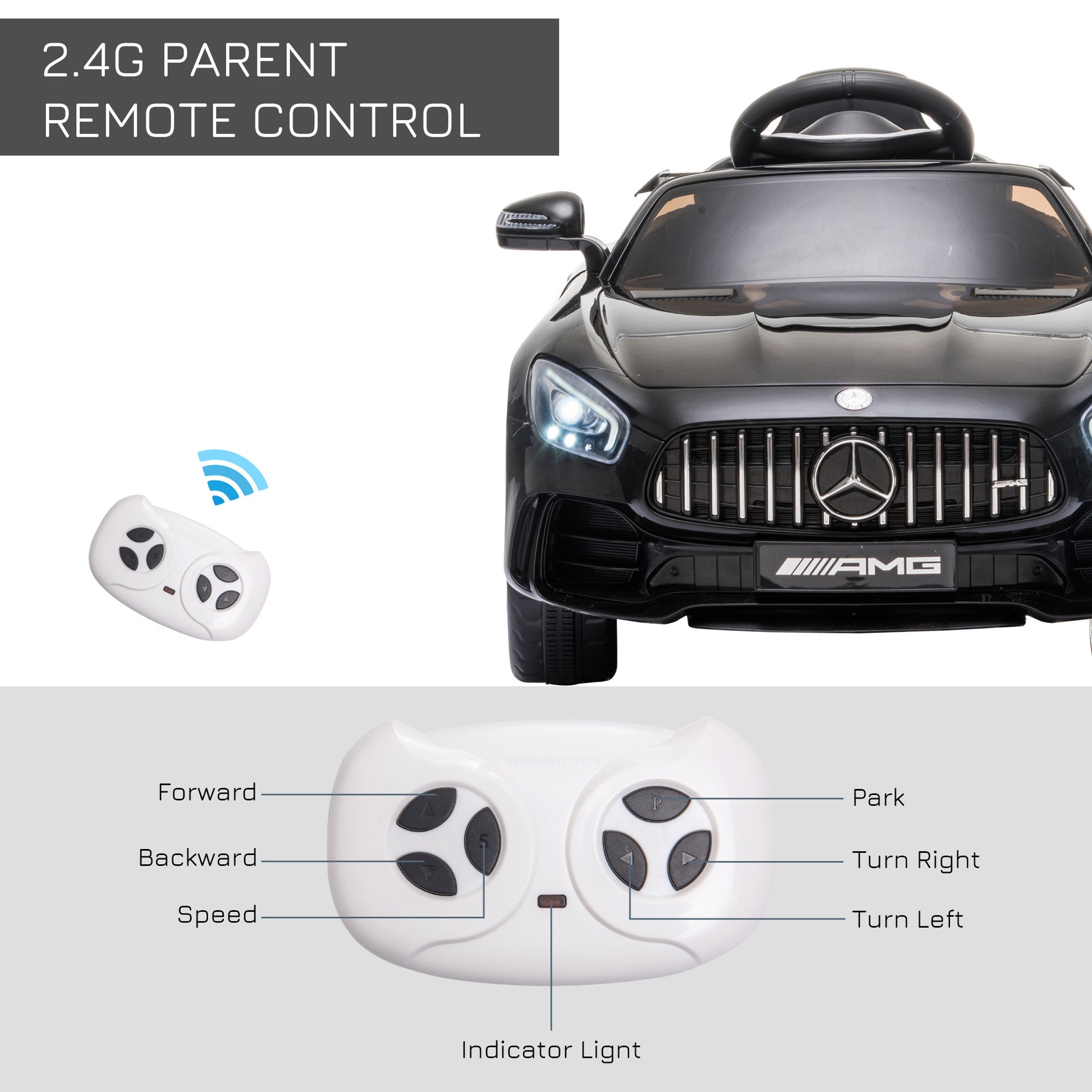 Licensed Mercedes Ride-on Car Black -  Kids Electric Cars & Toys