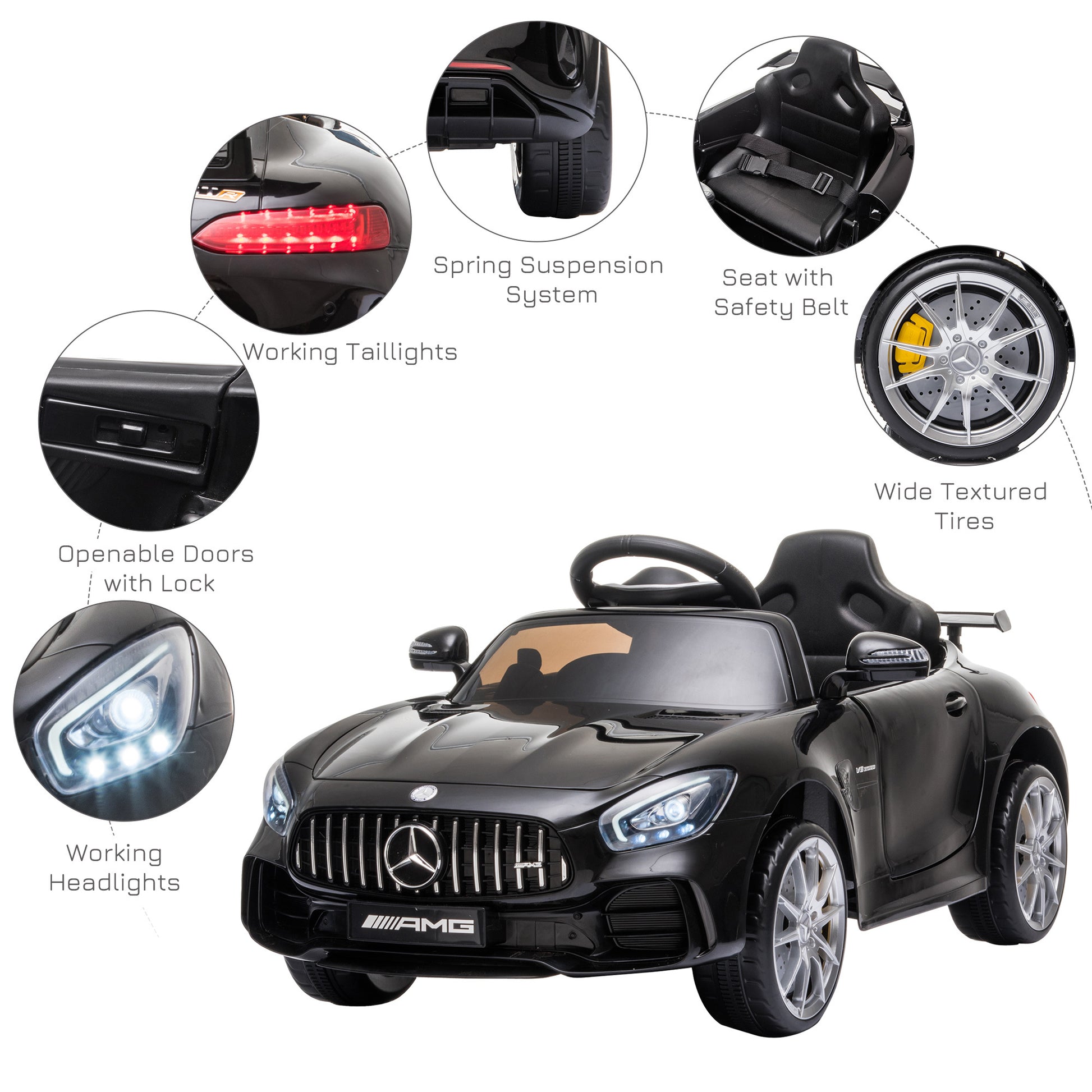 Licensed Mercedes Ride-on Car Black -  Kids Electric Cars & Toys