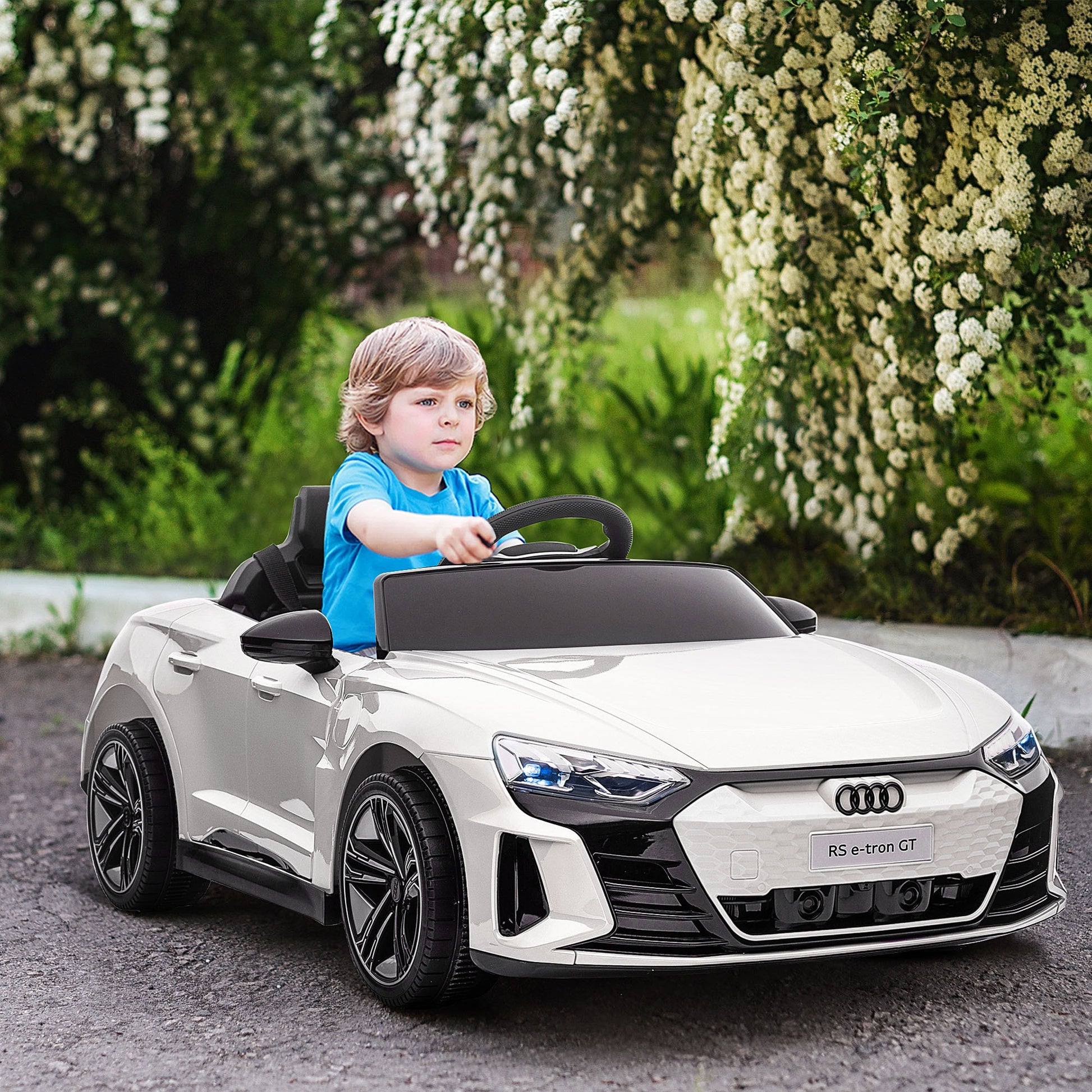 Audi RS e-tron GT Licensed 12V Kids Electric Ride on W/ Remote, White -  Kids Electric Cars & Toys