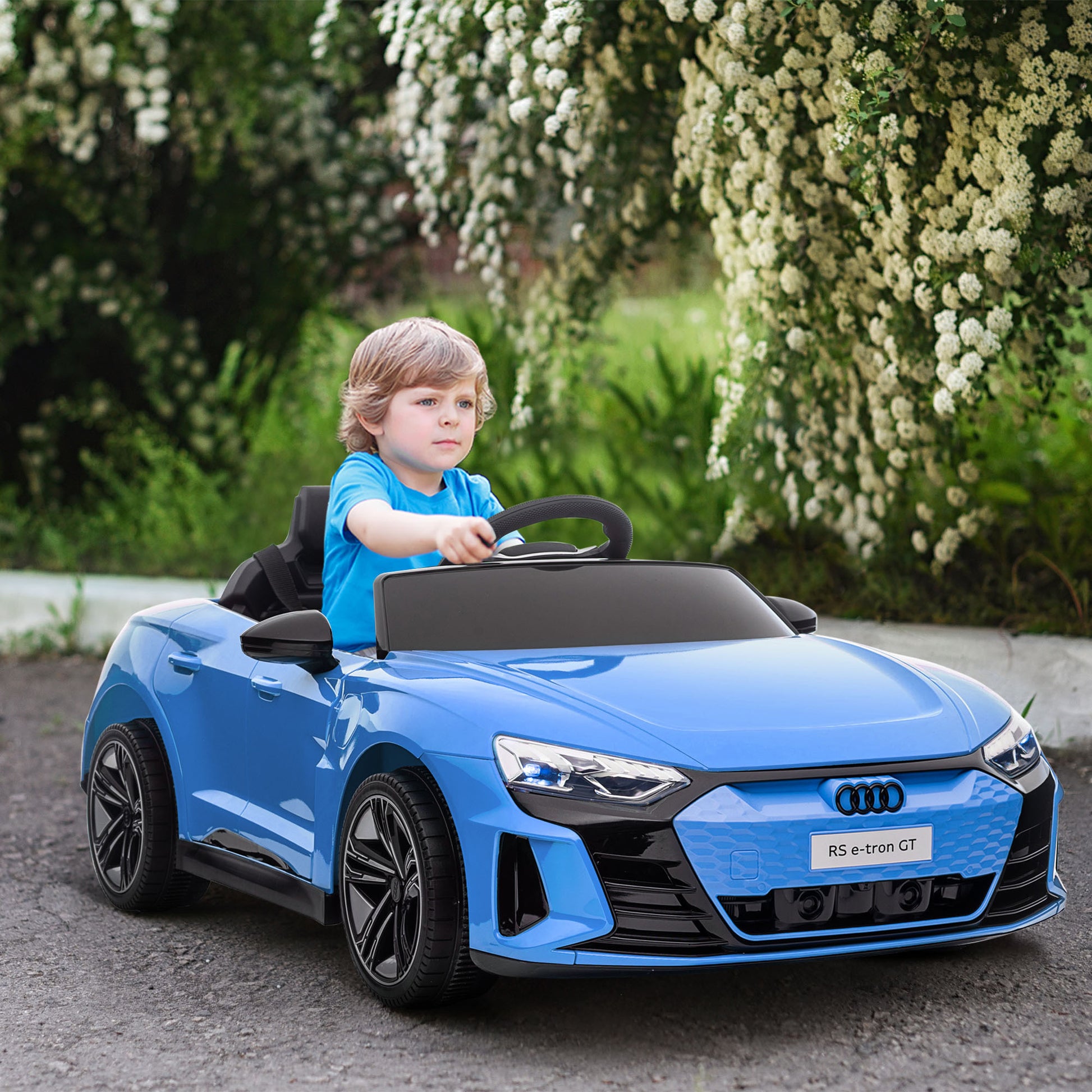 Audi RS e-tron GT Licensed 12V Kids Electric Ride on W/ Remote, Blue -  Kids Electric Cars & Toys